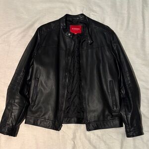 GUESS Men's Black Faux Leather Jacket